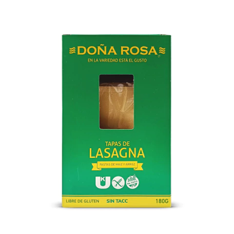 Tapas de lasagna — fideos sin TACC Doña Rosa